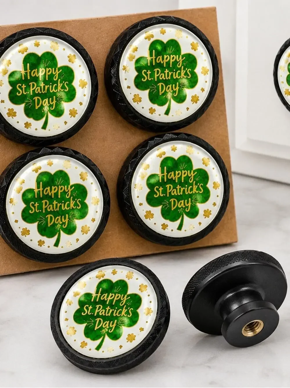 St. Patrick’s Day Shamrock Cabinet Knobs Set of 4